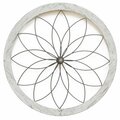 Kd Estanteria Flower Metal & Wood Art Deco Wall Decor White KD3097402